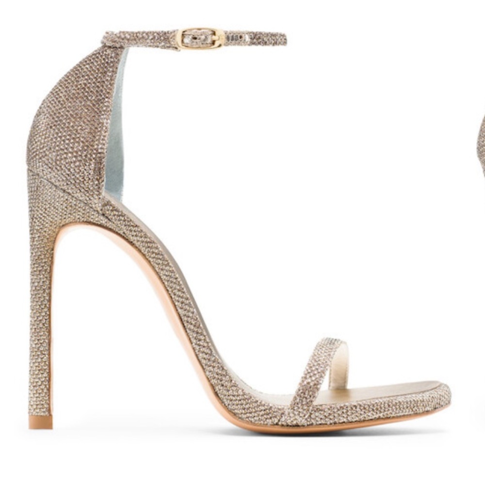 Stuart Weitzman Nudist Lam (Gold) Heel